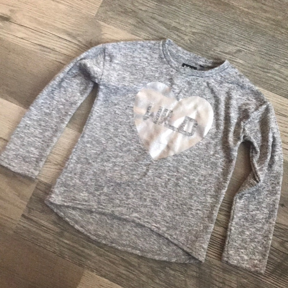 Kidpik girls “wild” gray‎ sweater size 12